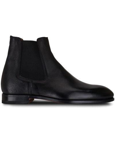 Bontoni Almond-toe Leather Boots - Black