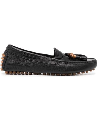 Gucci Tassel-detail Leather Loafers - Black
