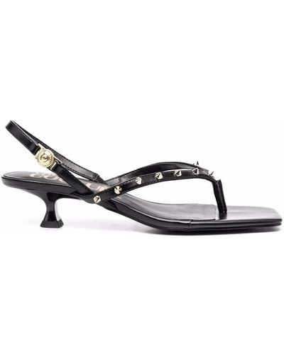 Versace Spike-studded Low-heel Sandals - Black