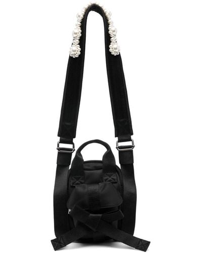Simone Rocha Embellished Bow Messenger Bag - Black