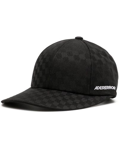 Adererror Check-print Snapback Cap - Black