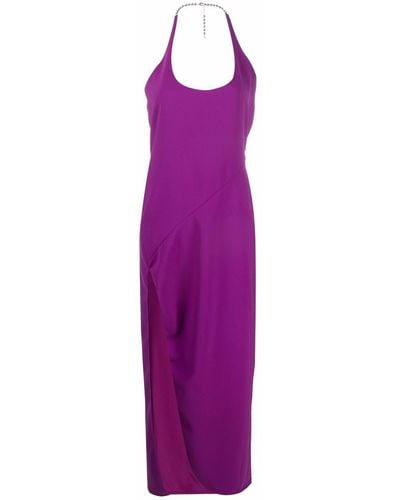 The Attico Corine Side-slit Gown - Purple