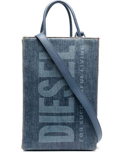 DIESEL Logo-print Tote Bag - Blue