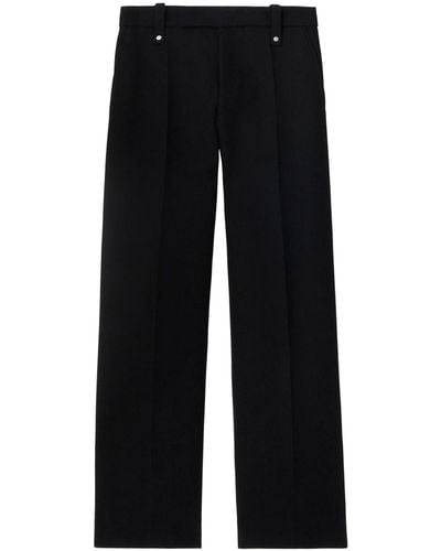 Burberry Pantalon droit à détails de plis - Noir