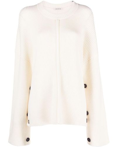 Peter Do Ribbed-knit Virgin Wool-cashmere Blend Sweater - White