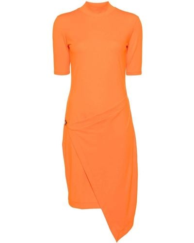 Calvin Klein Asymmetric Wrap-front Dress - Orange