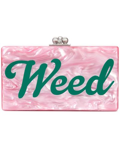 Edie Parker Jean Weed Clutch - Pink