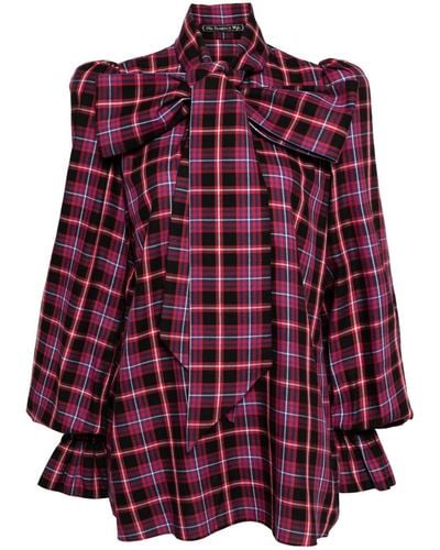 The Vampire's Wife The Mythical Checked Cotton Blouse - Purple