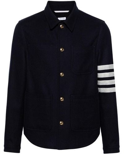 Thom Browne 4-bar Stripe Shirt Jacket - Blue