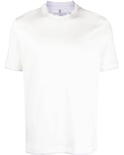 Brunello Cucinelli T-shirt en coton à manches courtes - Blanc