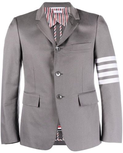 Thom Browne Engineered 4bar Cotton Sport Coat - Grey