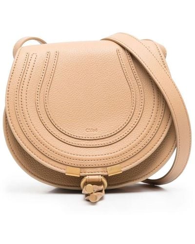 Chloé Marcie Mini Leather Crossbody Bag - Natural