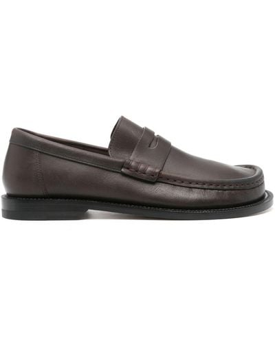 Loewe Campo Leather Loafers - Grey