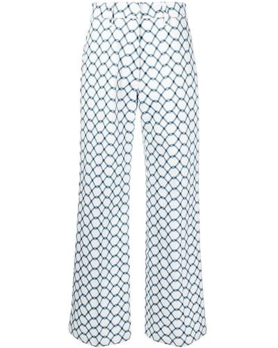 Christian Wijnants High-Waist-Hose mit grafischem Print - Blau