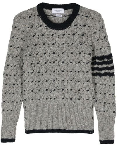 Thom Browne 4-bar Cable-knit Jumper - グレー