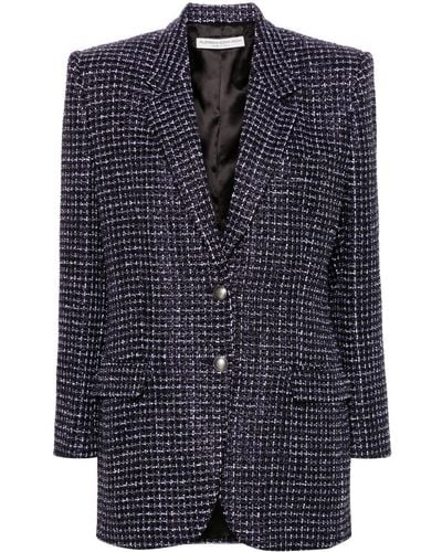Alessandra Rich Sequin-embellished Tweed Blazer - Blue
