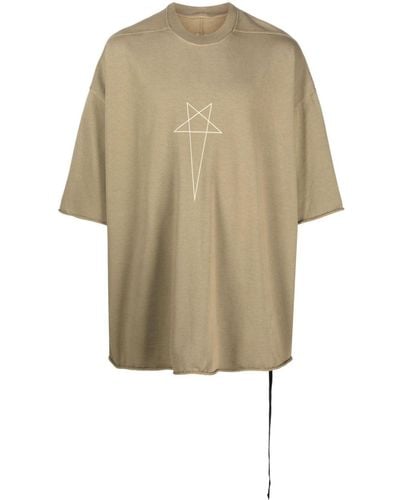 Rick Owens Pentagram Cotton T-shirt - Natural