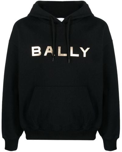 Bally Logo-print Organic-cotton Hoodie - Black