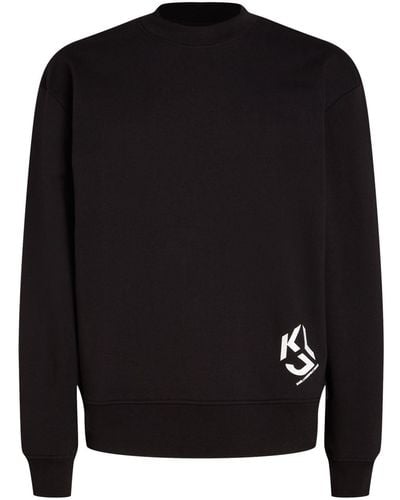 Karl Lagerfeld Logo-print Crew-neck Sweater - Black