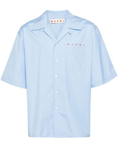 Marni Bowling Shirt With Hidden Logo - Blue