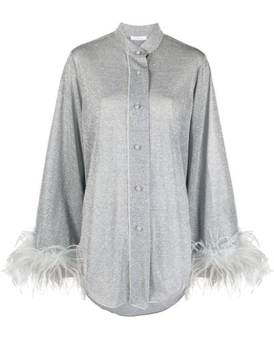 Oséree Lumière Plumage Lurex Shirt - Gray