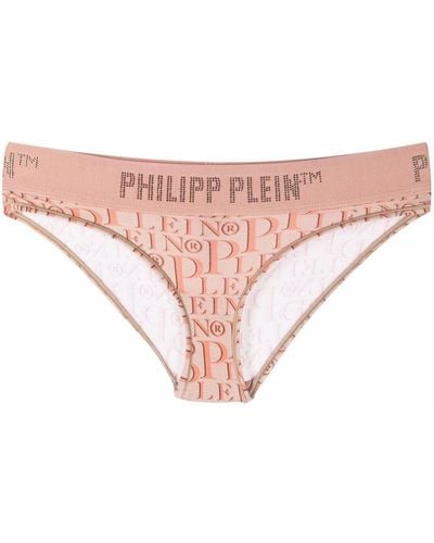 Philipp Plein Slip con logo all-over - Rosa