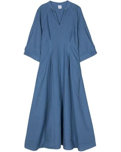 Aspesi Linnen Maxi-jurk Met A-lijn - Blauw