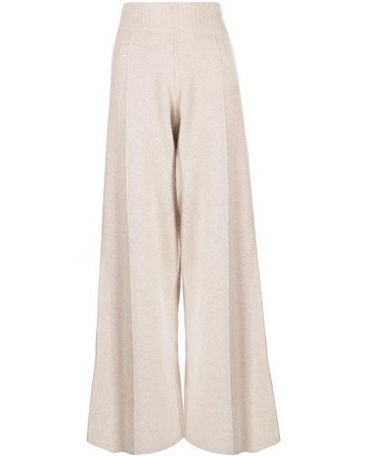 Pringle of Scotland High-waisted Knitted Trousers - Natural