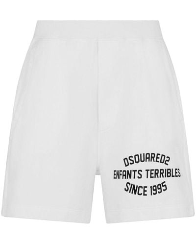 DSquared² Pantalones cortos de chándal con logo estampado - Blanco