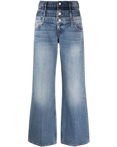 Sandro Triple-waisted Organic-cotton Straight-leg Jeans - Blue