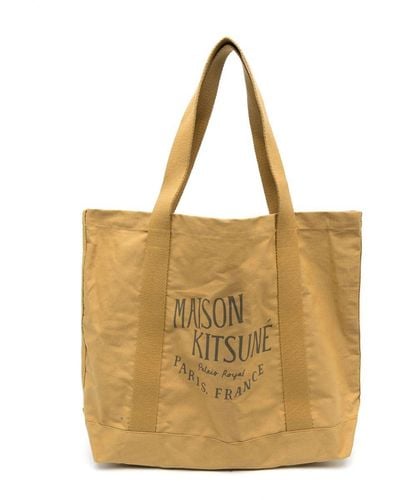 Maison Kitsuné Palais Royal Logo-print Tote Bag - Natural