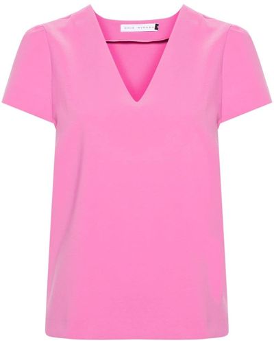 Chie Mihara Londres T-Shirt mit angeschnittenen Ärmeln - Pink