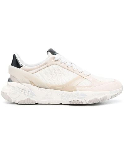 Premiata Buffly Panelled Suede Sneakers - White