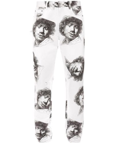 JW Anderson Rembrandt Graphic-print Trousers - White