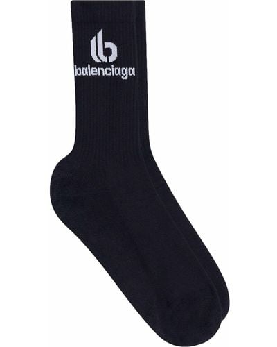 Balenciaga Double B Mid-calf Socks - Blue