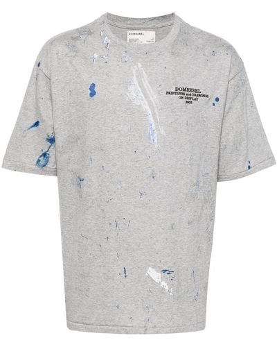 DOMREBEL Fizz Paint-stain Cotton T-shirt - Gray