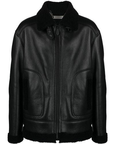 Philipp Plein Skull-print Leather Jacket - Black