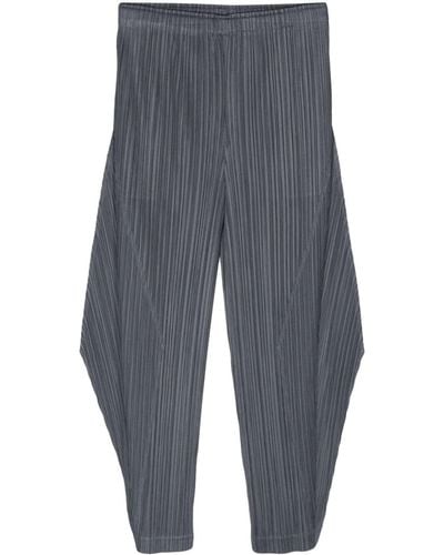 Pleats Please Issey Miyake Plissé Cropped Trousers - ブルー