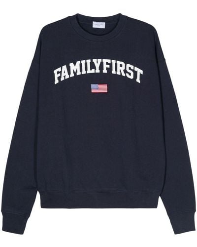 FAMILY FIRST University Cotton Sweatshirt - Blue