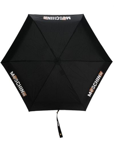 Moschino Paraplu Met Teddybeerprint - Zwart