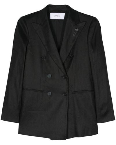 Lardini Textured double-breasted blazer - Noir