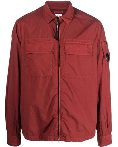 C.P. Company Giacca-camicia con zip - Rosso