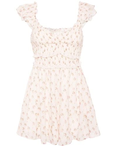 LoveShackFancy Sunshine Floral-print Cotton Dress - Natural
