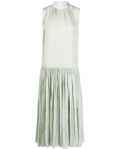Lanvin Halterneck Pleated Midi Dress - White