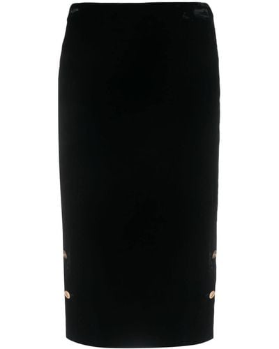 Ports 1961 Elasticated-waistband Pencil Midi Skirt - Black