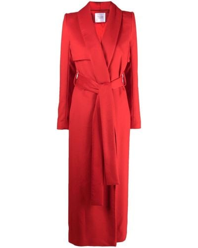 Galvan London Belted Virgin Wool Trench Coat - Red