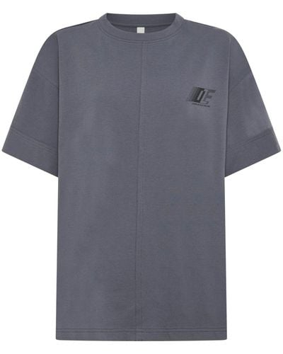 Dion Lee T-shirt en coton à logo imprimé - Gris