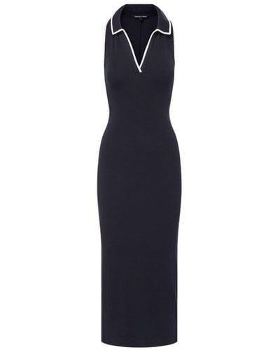 Veronica Beard Darien Contrast-trim Midi Dress - Blue