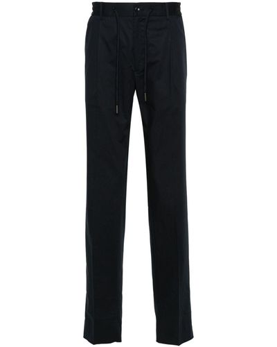 Tagliatore Pleated Tapered Trousers - Blue