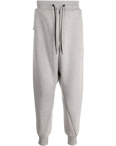 Fumito Ganryu Drawstring-waist Cotton-blend Track Trousers - Grey